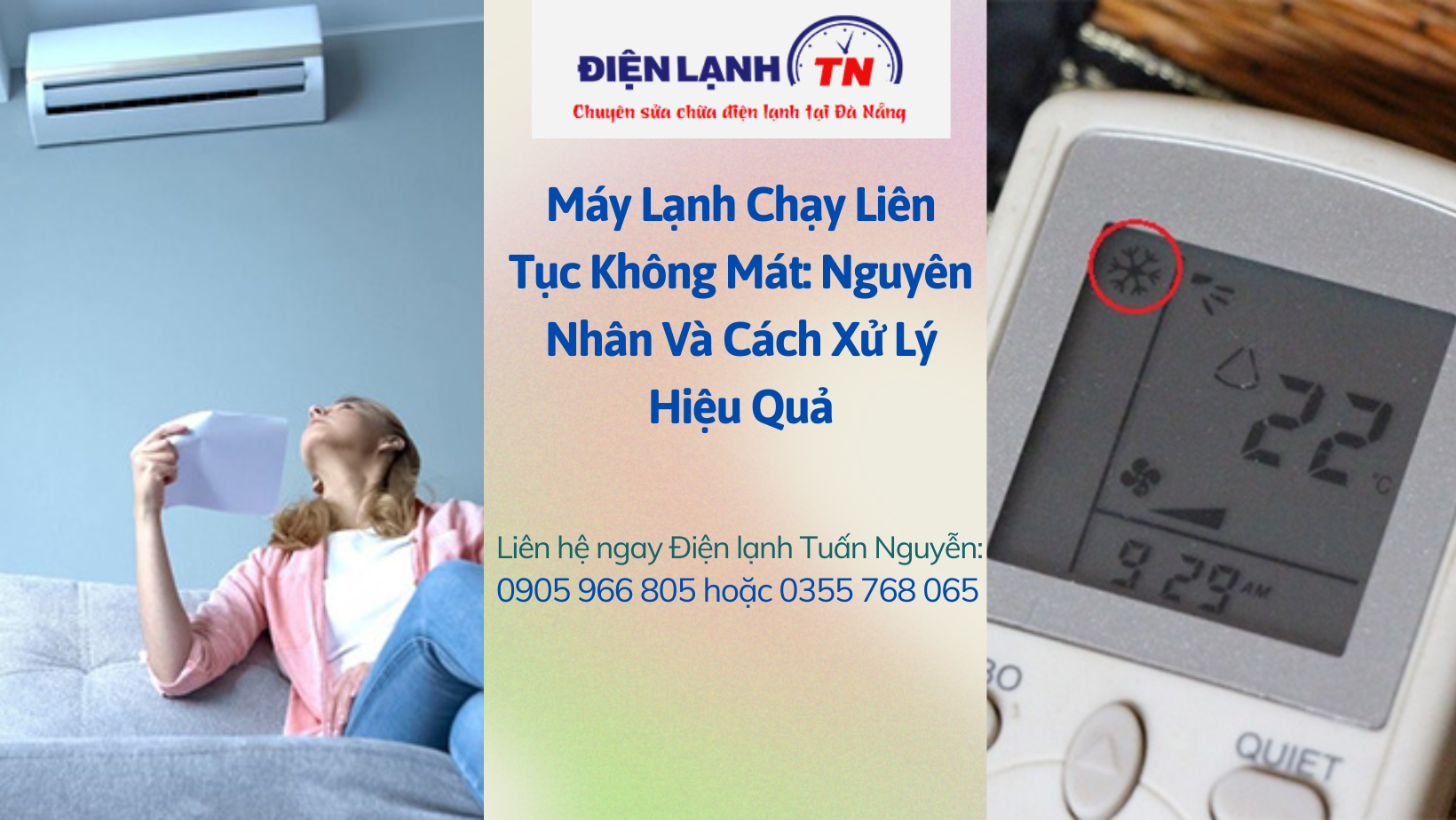 Máy lạnh chạy liên tục không mát